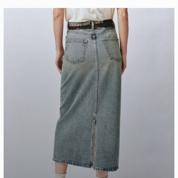 The GREAT The Column Skirt In Monterey Wash - Picture 9 of 11